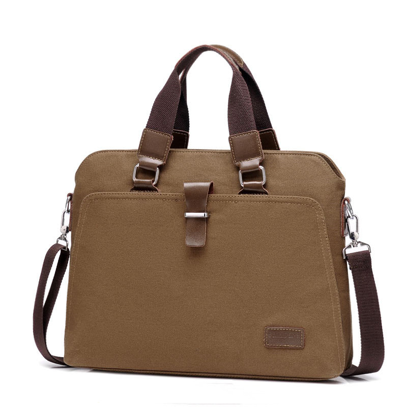 Men's Business Casual Oxford Cloth Handheld One Shoulder Canvas Briefcase — foto 13