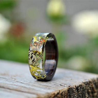 Time Resin Faceted Handmade Personality Ring