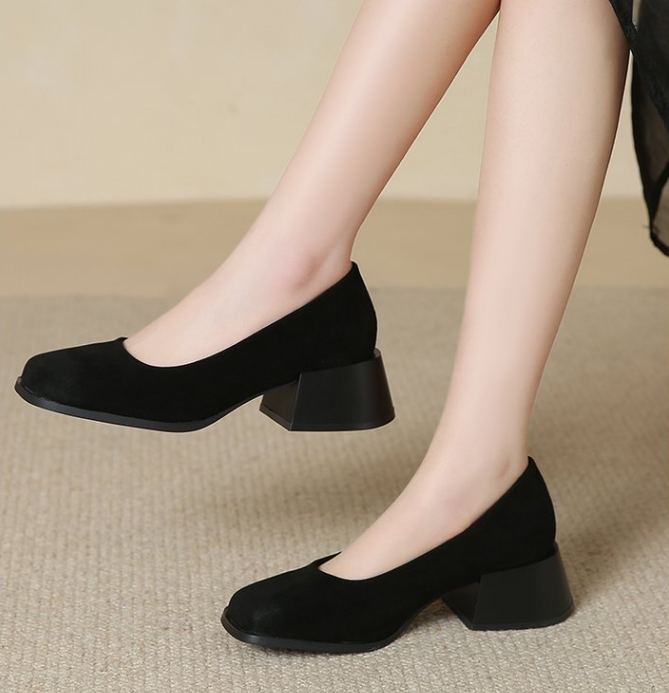 Square Toe Block Heel Pumps, picture 4 of 4