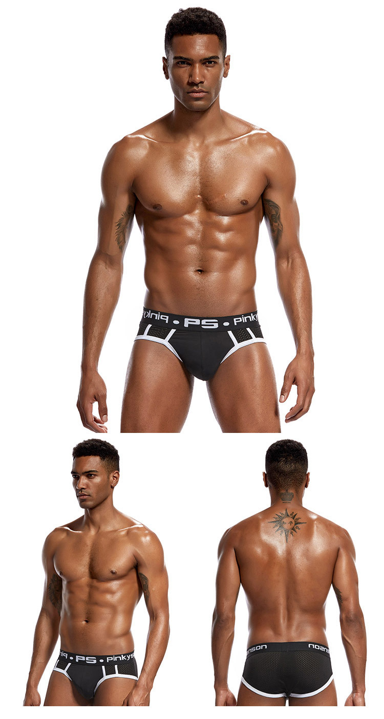 Men's Low Waist Sexy Solid Color Breathable Briefs