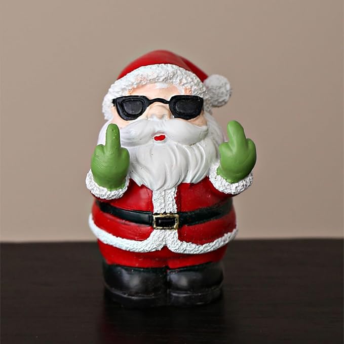 Funny Santa Snowman Christmas Figurine, Festive Holiday Decor
