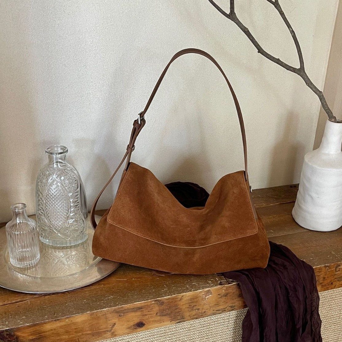 Matte Cowhide Handbag, This Year's Trend In Genuine Leather Single Shoulder And Crossbody Bags With A Retro Lazy Style, Large-capacity Messenger Bag For Women