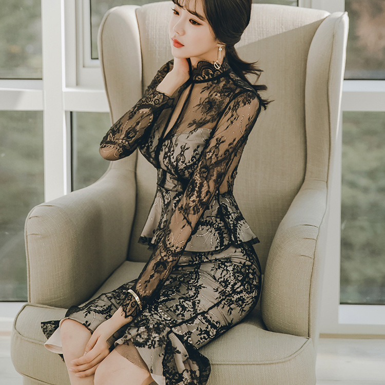 Lace Fishtail Two-Piece Dress, picture 2 of 5