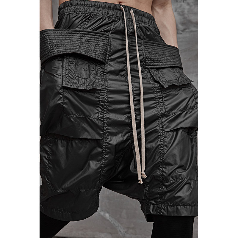 Dark Double Ring Shorts Cargo Hipster Low Crotch