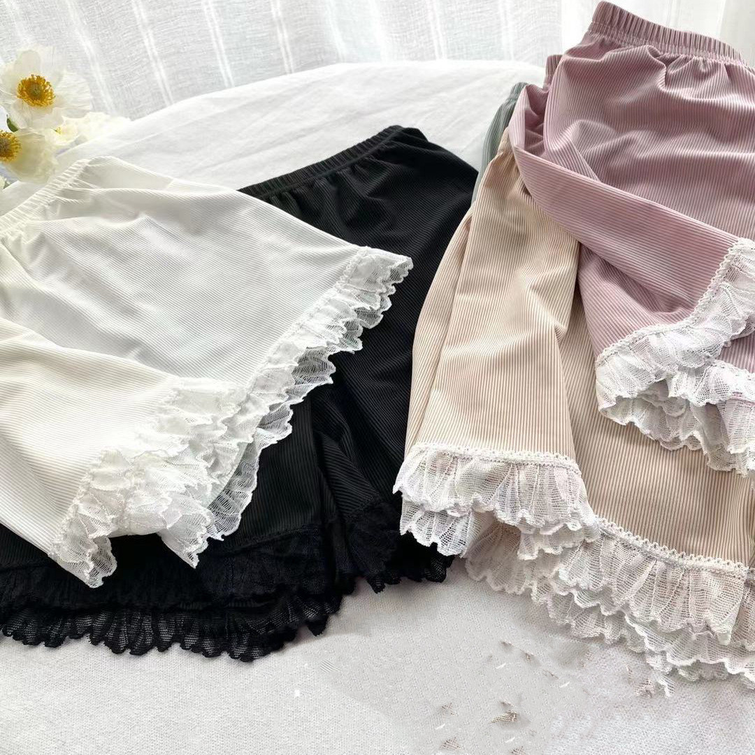 Summer New Style Outer Wear Loose Ladies Ice Silk Lace Safety Pants Women