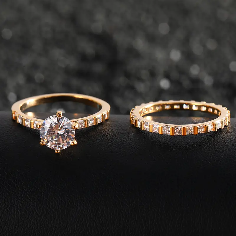 Female French Small Fragrance Double Row Separable Couple Ring