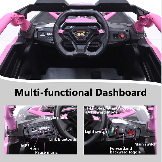 24V 400W Kids Ride On Car UTV W&Parents Remote Control,4-wheel Suspension, 3 Speed, Power Display,Bluetooth,MP3,Music,LED Light, Provide A Speed Of 4-8KM&H For Kids 14