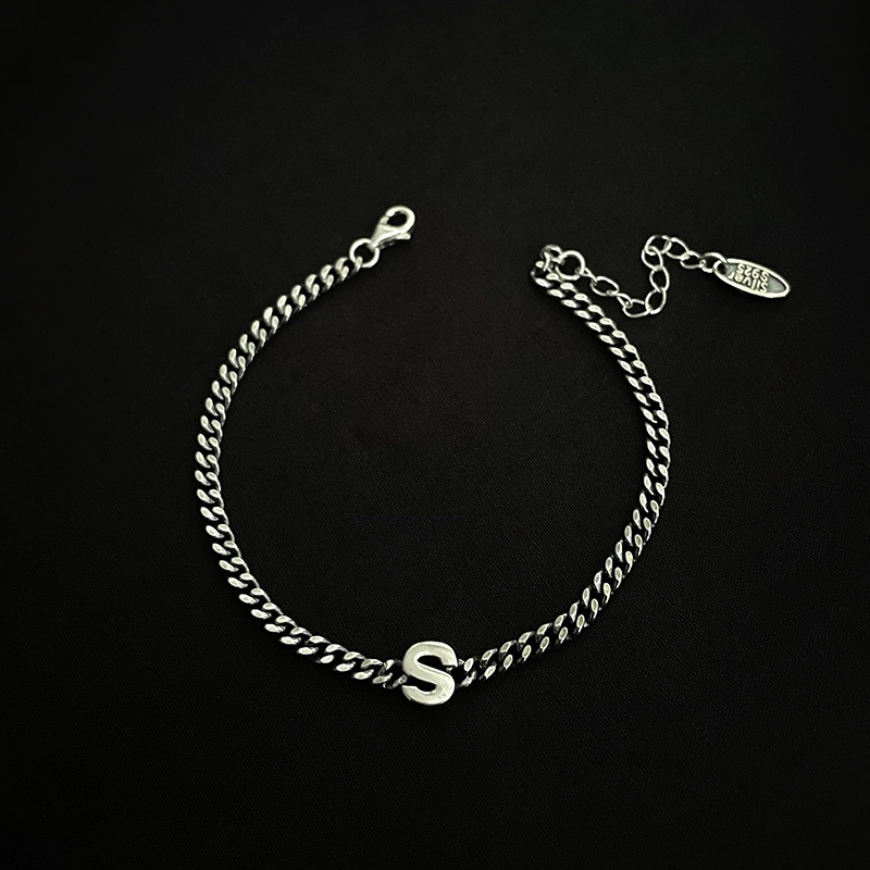 Title 16, Pulsera de plata de ley con 26 letras inglesas,...