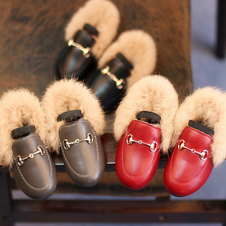 Girls' Fashion Simple Padded Solid Color Cotton Shoes