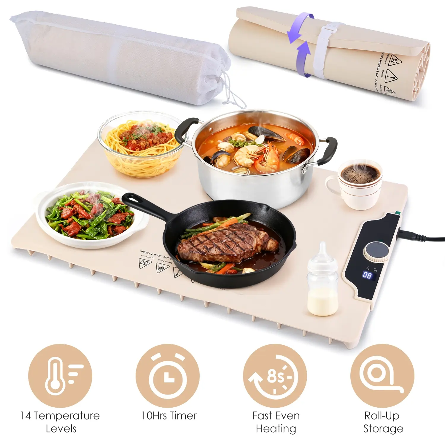 Food Warming Mat 23.6X15.8In 300W Fast Heating