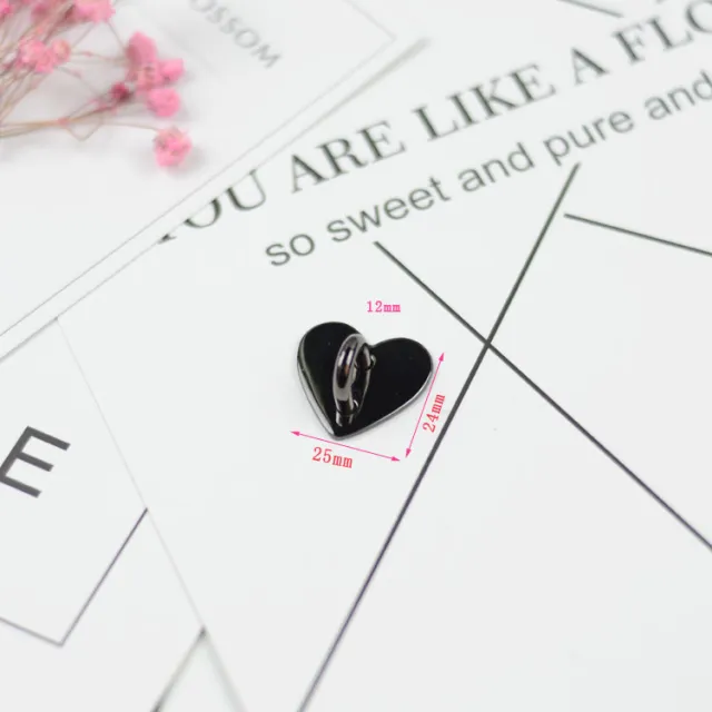 Peach Heart Transparent Plastic Mobile Phone Ring Buckle Black - Shop at LoveMi