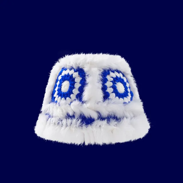 Hand Woven Warm And Cold Proof Fisherman Hat Blue - Shop at LoveMi