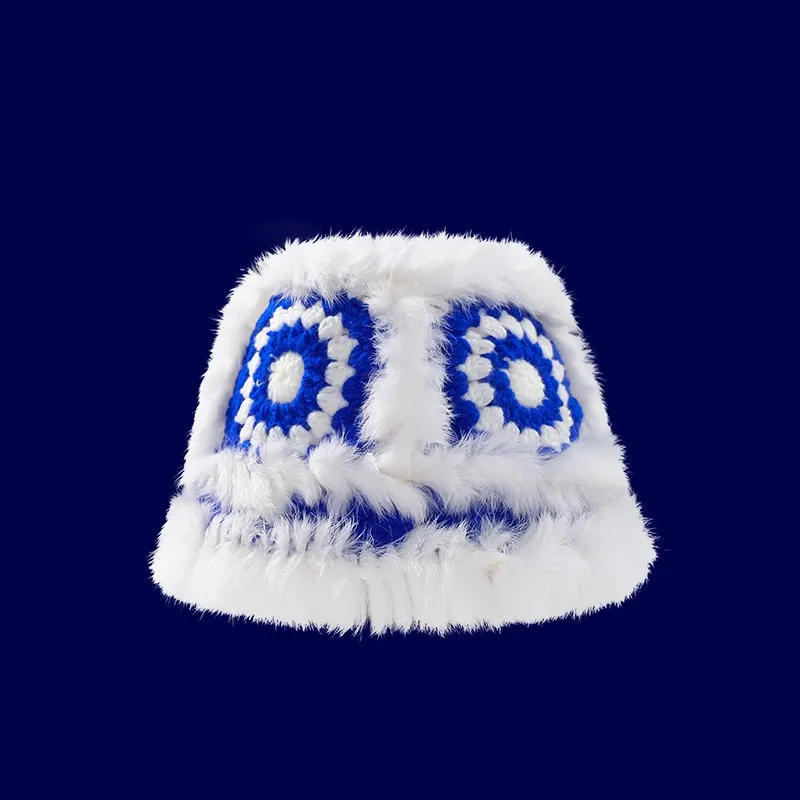 Hand Woven Warm And Cold Proof Fisherman Hat - Blue
