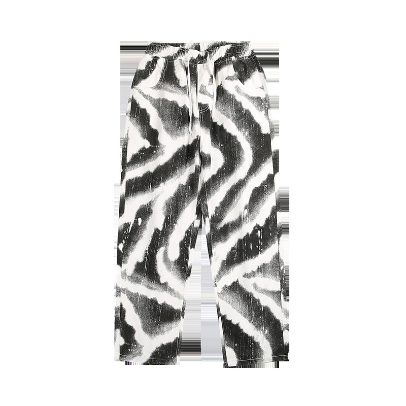 Title 3, Black and white tie-dyed zebra print jeans for ...