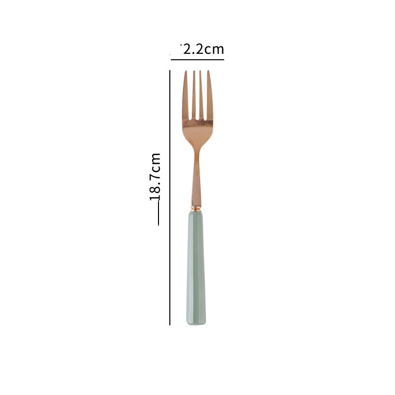 Dark green dinner fork