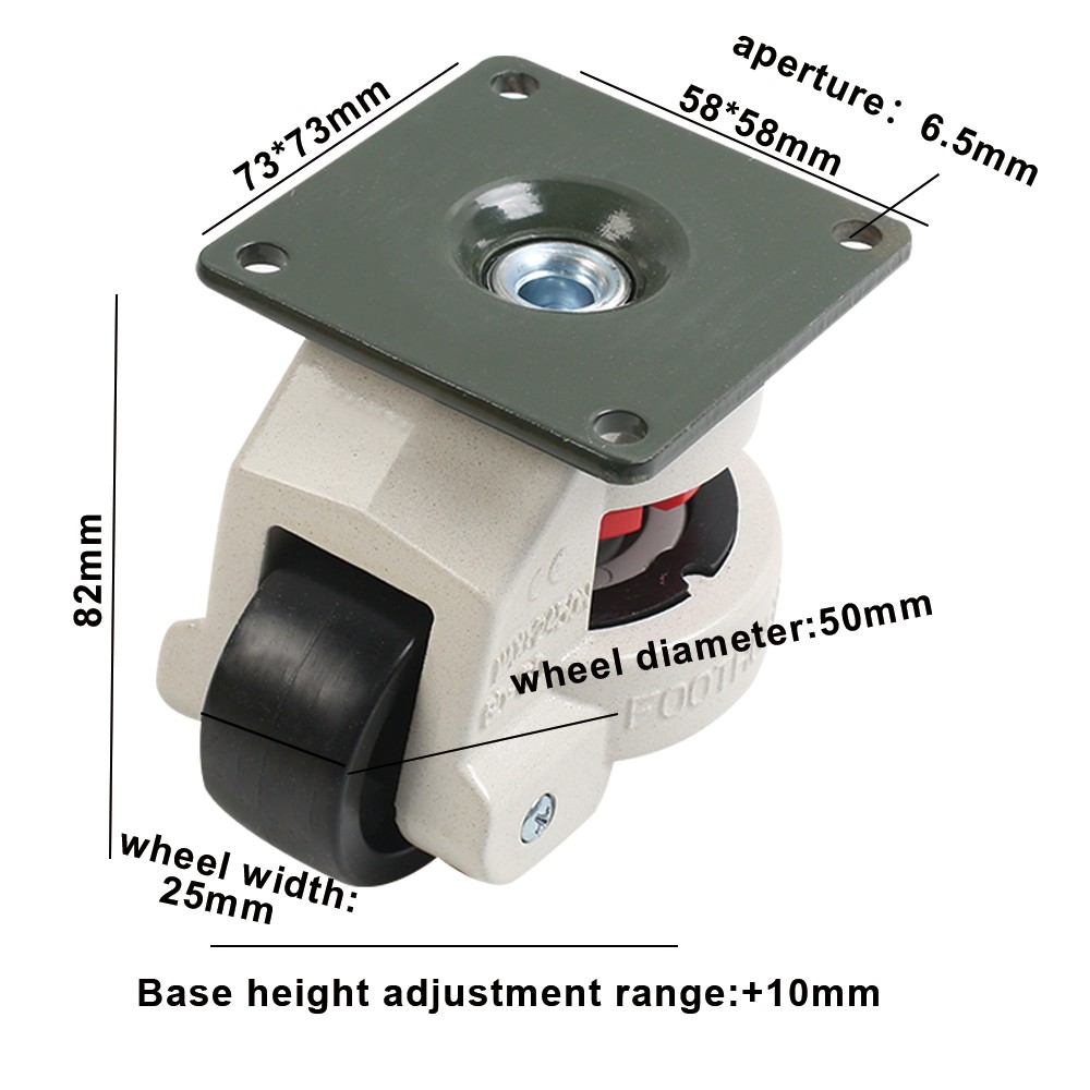 Swivel Heavy Duty Machine Levelling Castors Wheels 60MM 500KG 4PCS Set 55056 — image 6