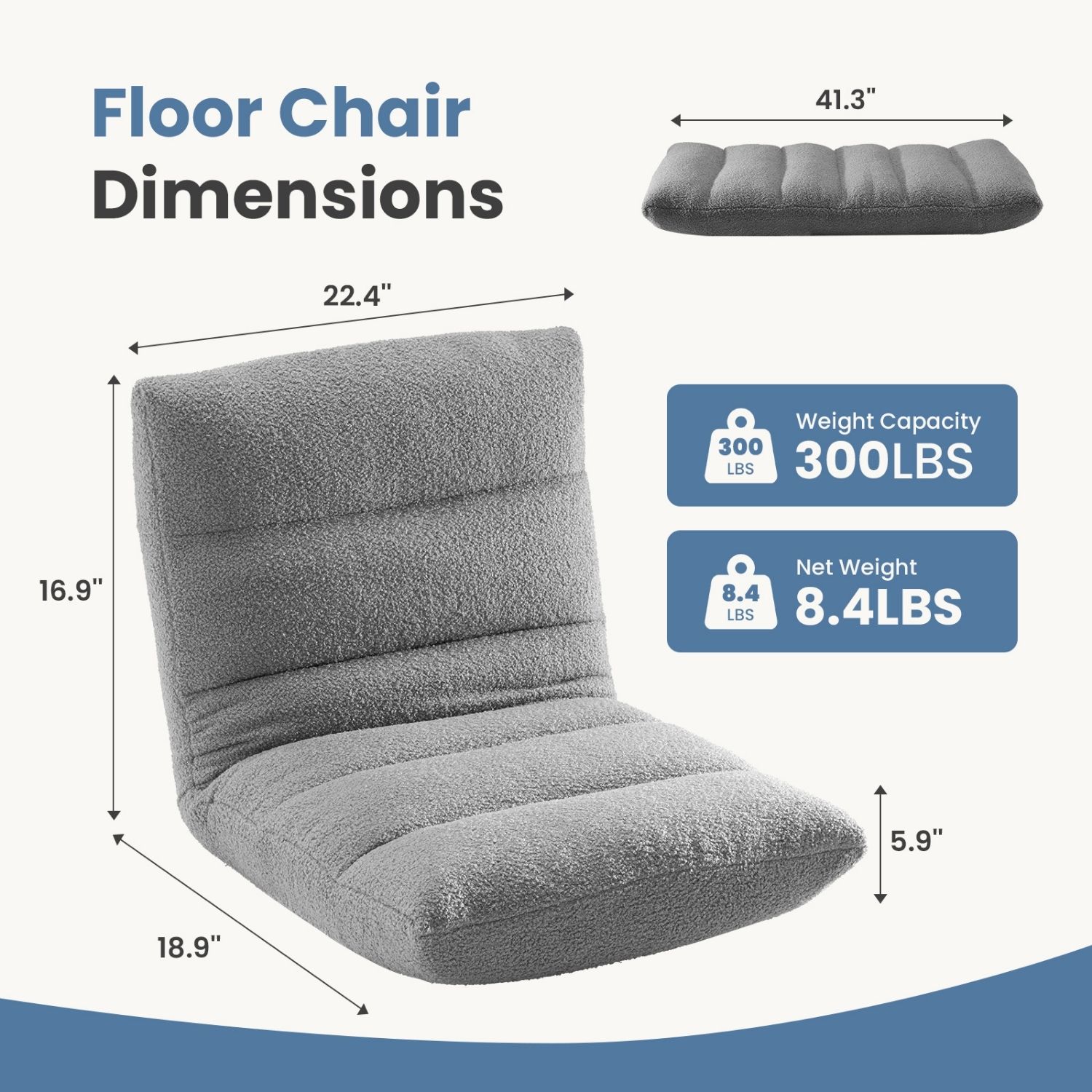 Adjustable Floor Chair With Memory Foam, Folding Gaming Chair And Sleeper Bed 2