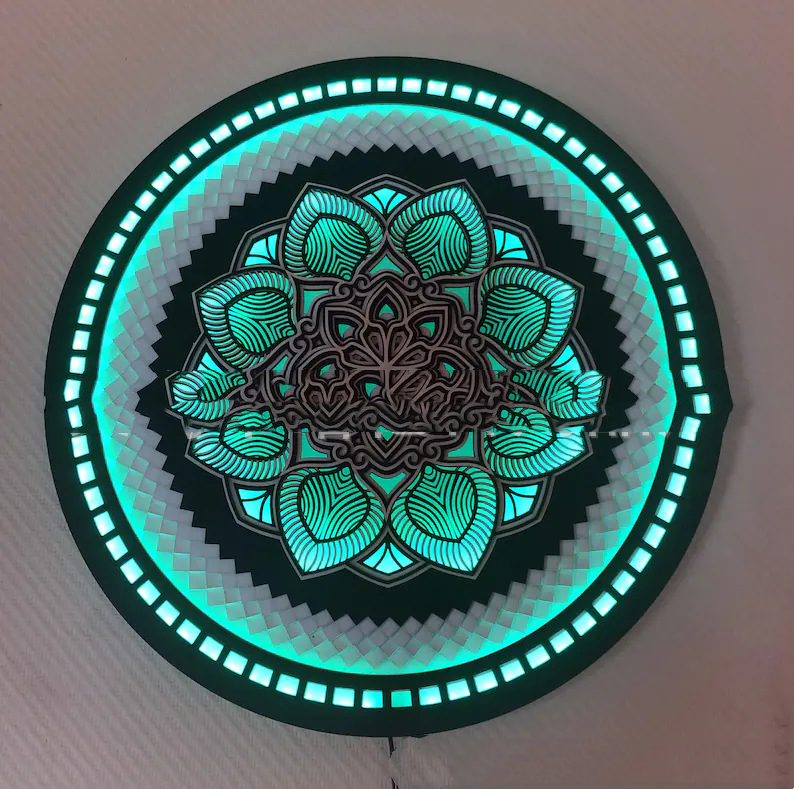 Round Mandala Night Light
