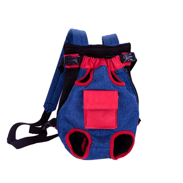 Dog Outing Shoulder Portable Pet Backpack Red And Blue - Shop at LoveMi