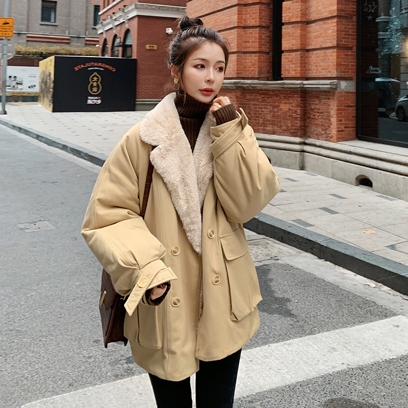 Thickened Rabbit Fur Liner Pie Overcoming Coat