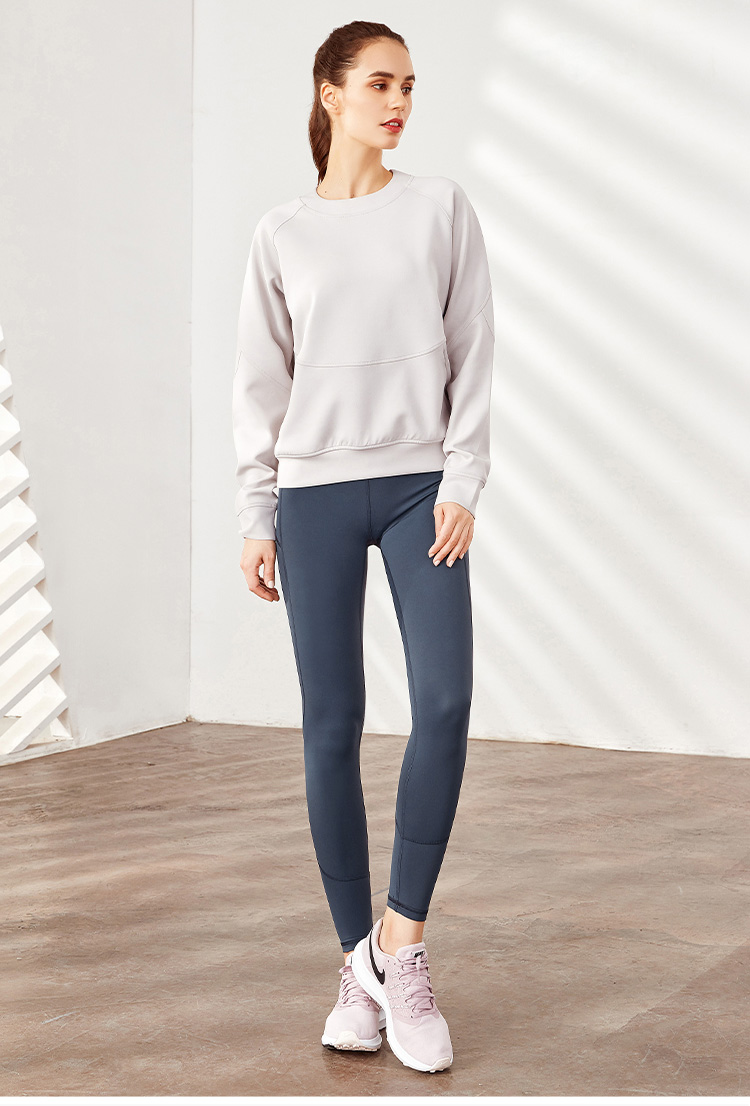 Loose Casual Sports Sweatshirt Round Neck Long Women's Pullover Top