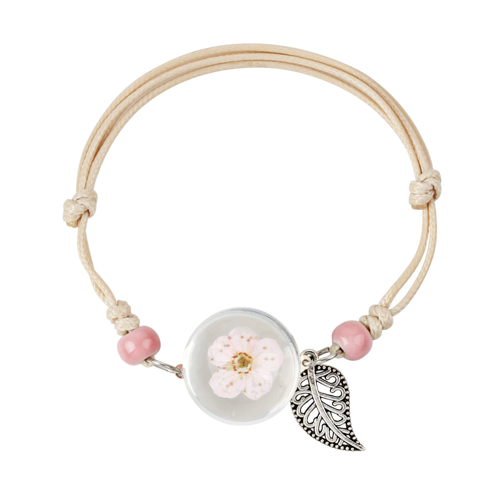 Dried Flower Herbarium Bracelet Glass Ball