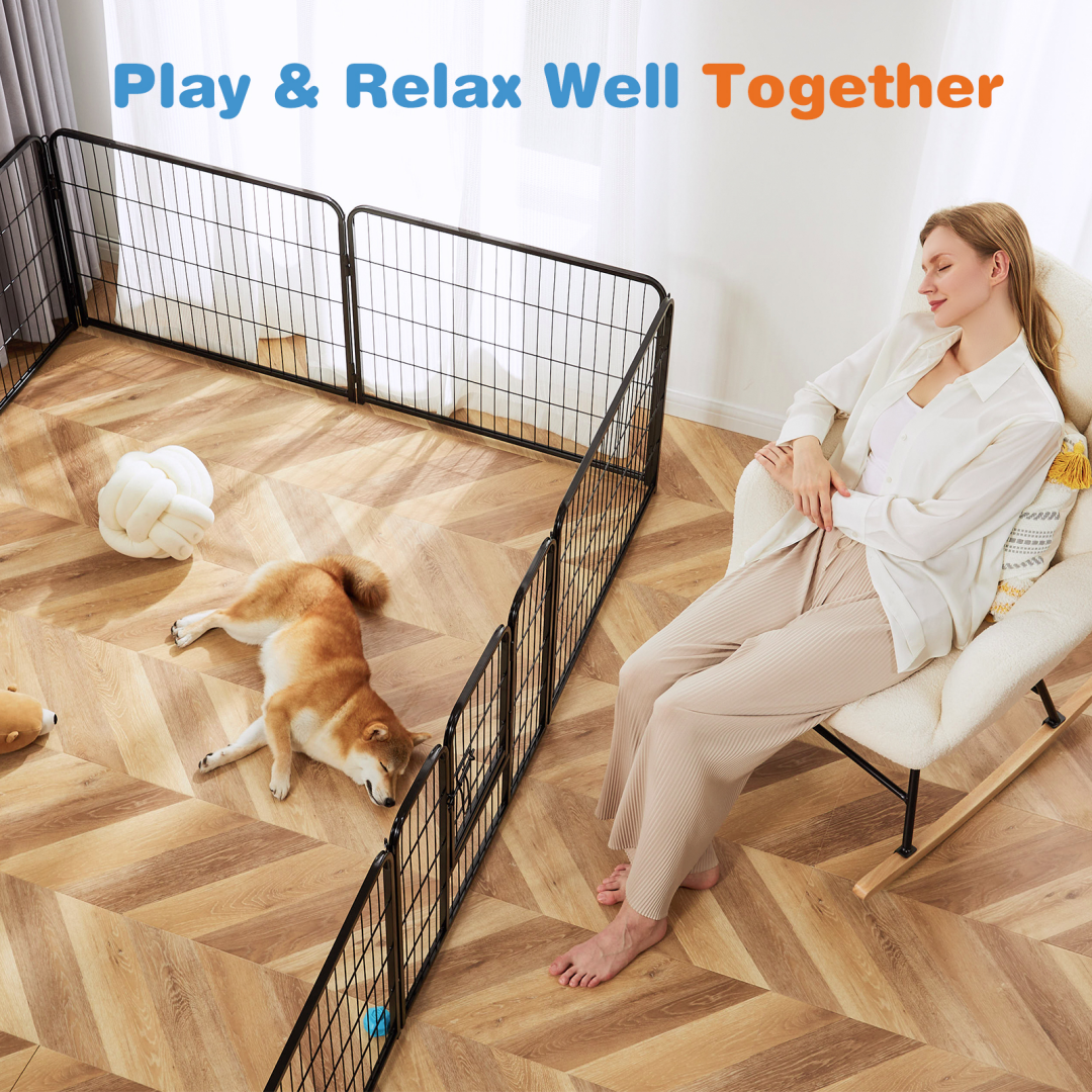 Dog Playpen Indoor Fence Height Metal Exercise Pen With Door Small Puppy-Medium-Large Dogs Animal Pet For Outdoor,… - 25