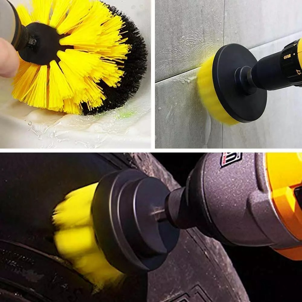 Scrubber Brushes Set Kit with Adapter. we ship only inside the US, USPS First Class Package 2 Day Handling , 2-5 Day Shipping. Scrub Brush Drill Attachment Kit - All Purpose Power Scrubber Brush Cleaner for Grout, Floor, Tub, Shower, Tile, Corners, Bathro