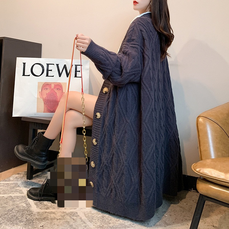 Women's Thick Twist Sweater Cardigan Jacket