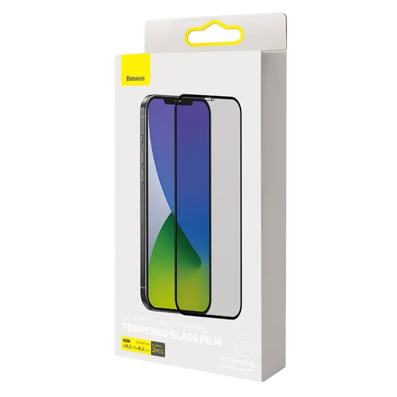0.3mm Full Screen Curved Privacy Tempered Tempered Film For IP 5.4 Inch Two Pieces Black