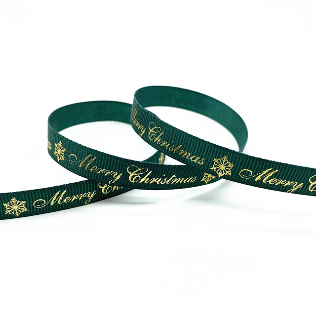 Size 5 10mm Christmas Ribbon Printed Grosgrain Ribbon