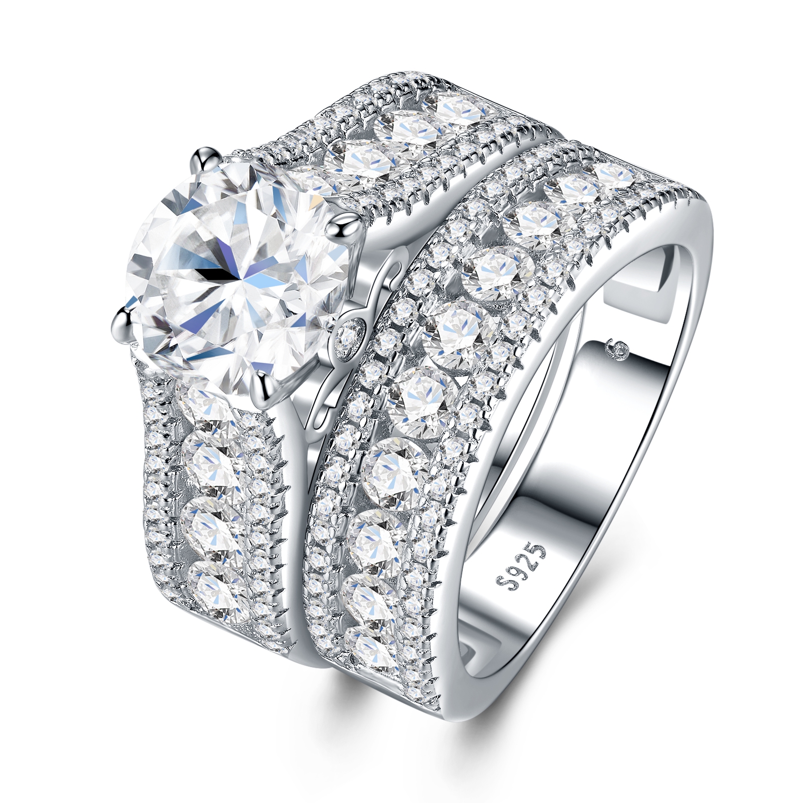 роскошный комплект серебряных колец с морганитом