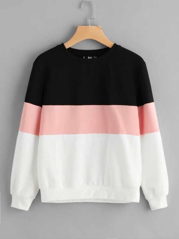 Title 5, Stitching color block sweater long-sleeved top