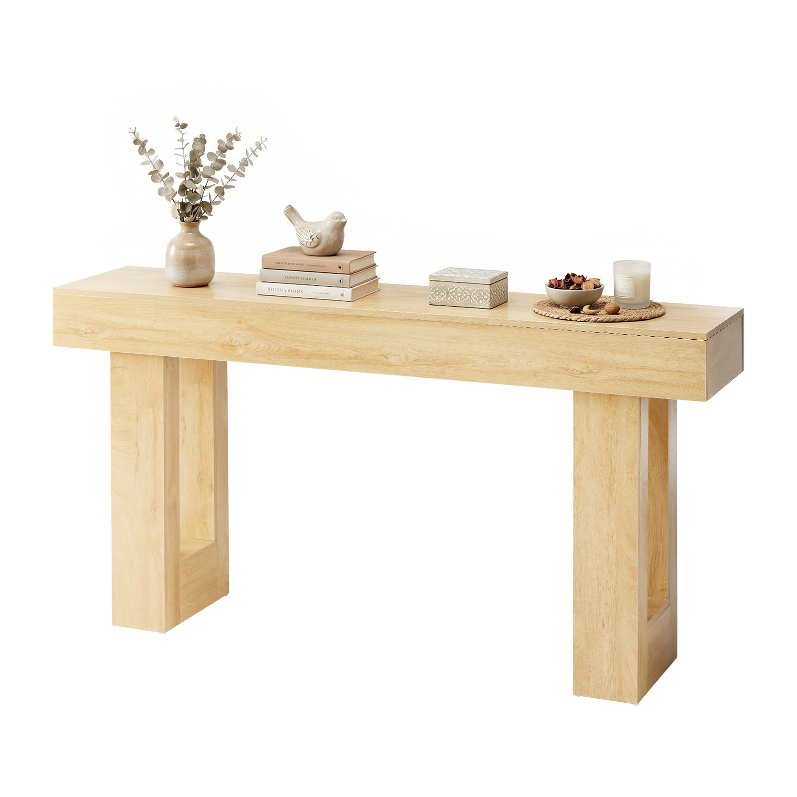 Mesa de Entrada Estrecha de Madera Maciza 63 Pulgadas - imagen 1