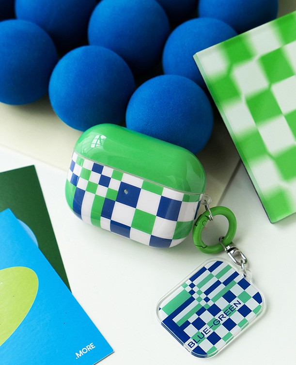Green Grid Wireless Earphone Soft Cover - Image 8