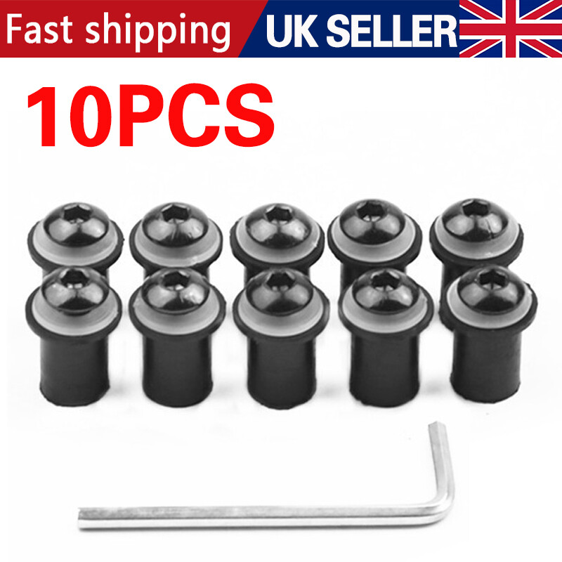 Motorcycle Windscreen Screen Bolts Screw Kit M5 Bolts Rubber Well Nuts Washers