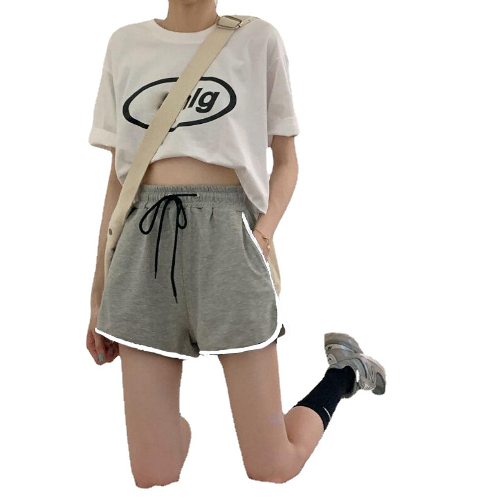  Korean Style High Waist Sports Three-point Shorts Women Loose