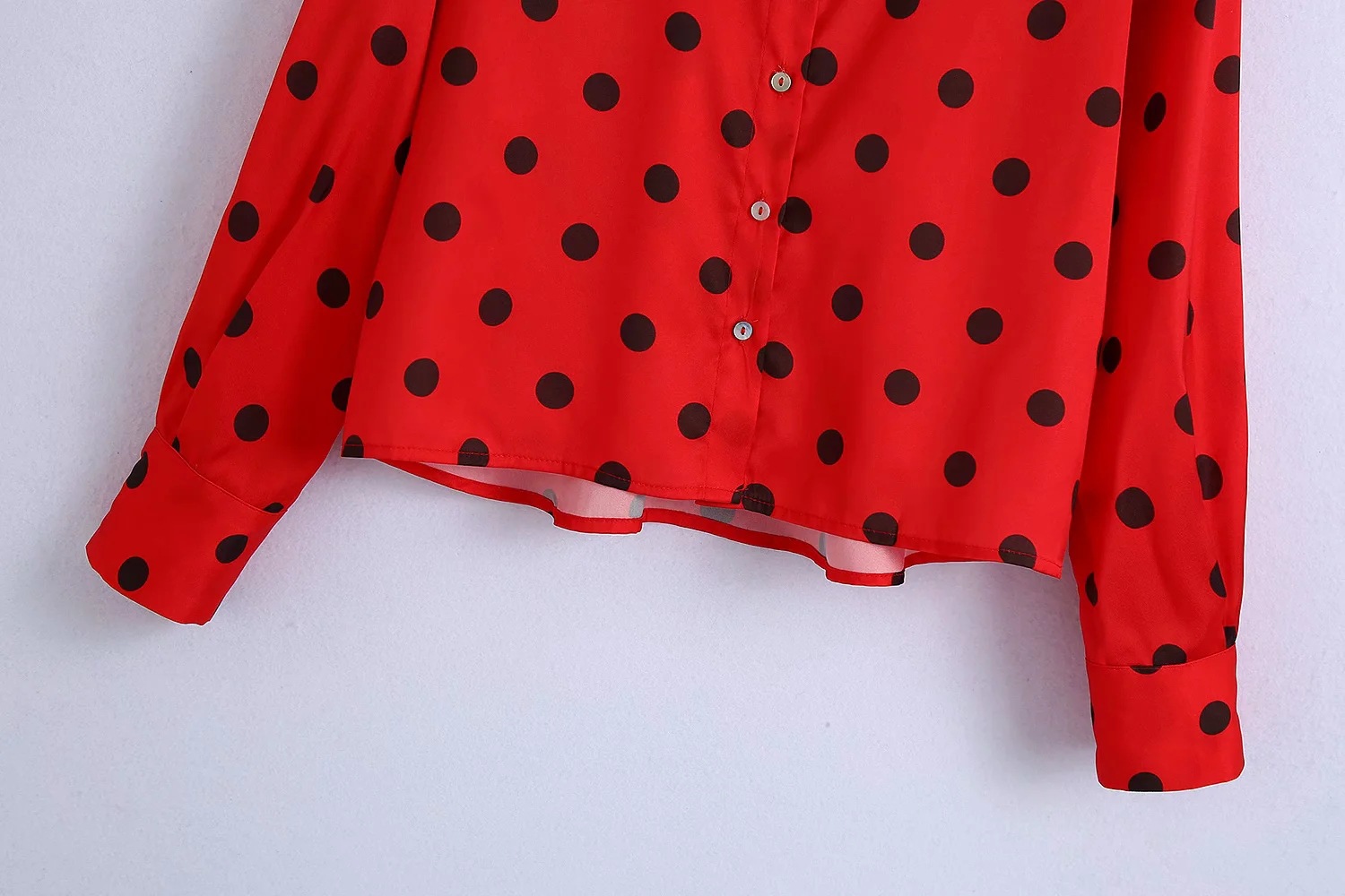 Autumn European And American Style Female Drape Long-sleeved Lapel Single-breasted Loose Shirt