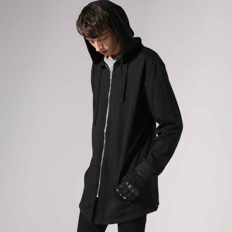 Dark Plus Size Men's Windbreaker Youth Mid-length Coat Cloak Cloak Hooded Black Wizard Jacket