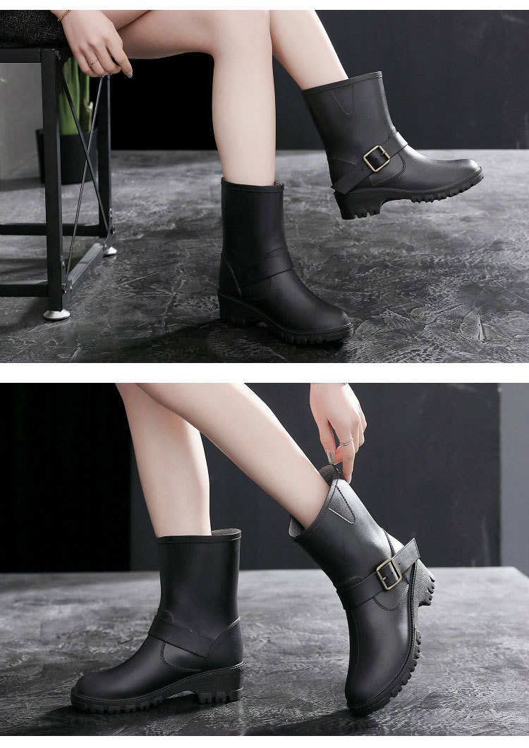 Title 6, Ladies Rain Boots Rubber Middle Tube Motorcycle...