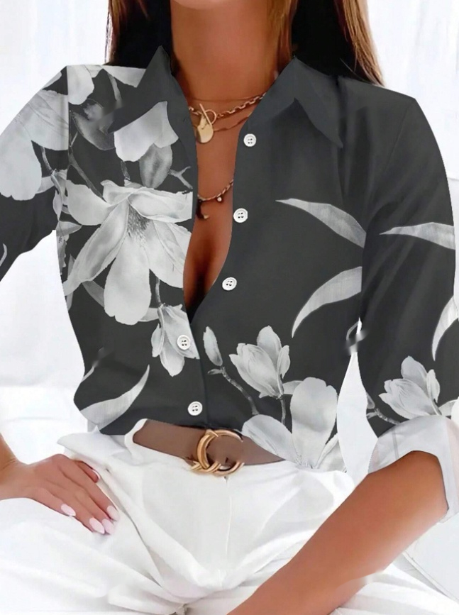 Women's Spring Summer Long Sleeve Casual Shirt