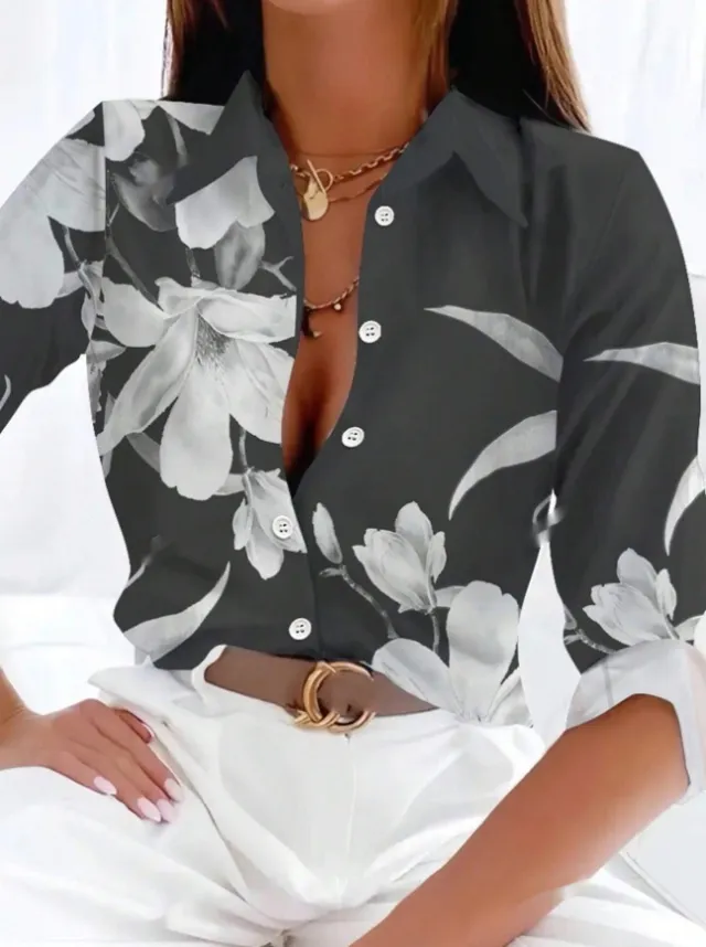 Women's Spring Summer Long Sleeve Casual Shirt Multicolour - Shop at LoveMi