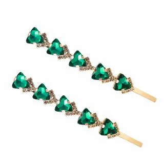 Student Bangs Clip Side Clip Jewelry Hairpin - Green
