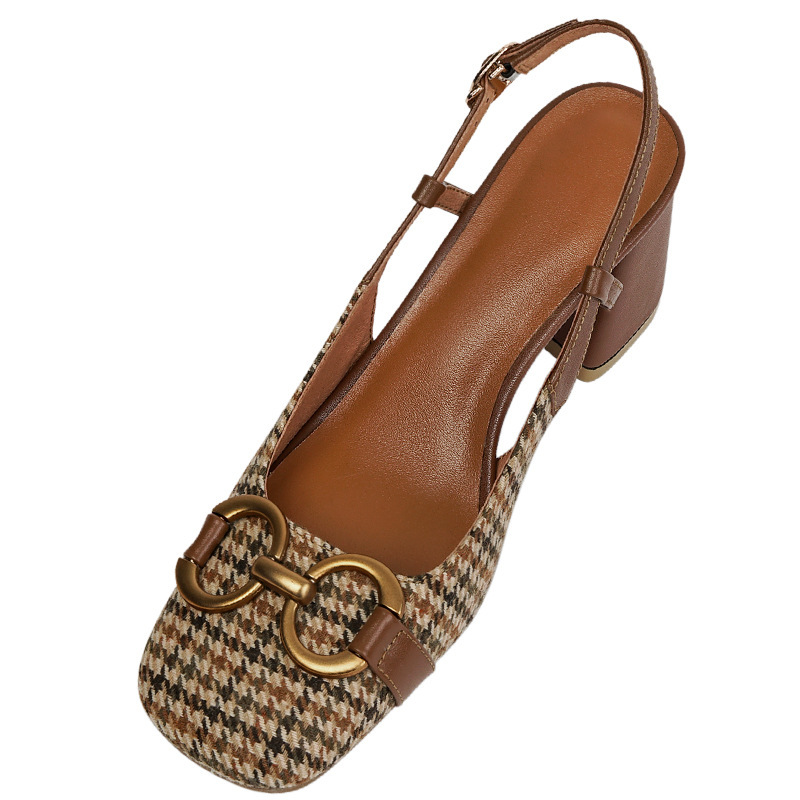 Women's Colored Baotou Thick High Heels