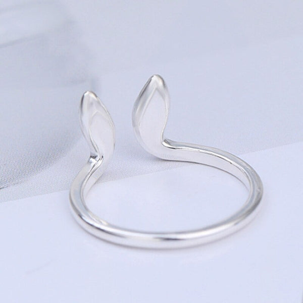 New Rabbit Ears Brushed Frosted Gold And Silver Two Tone Ring