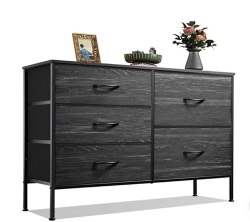 5 Drawer Dresser For Bedroom, Drawers With Wooden Top Metal Frame White - Shop at LoveMi