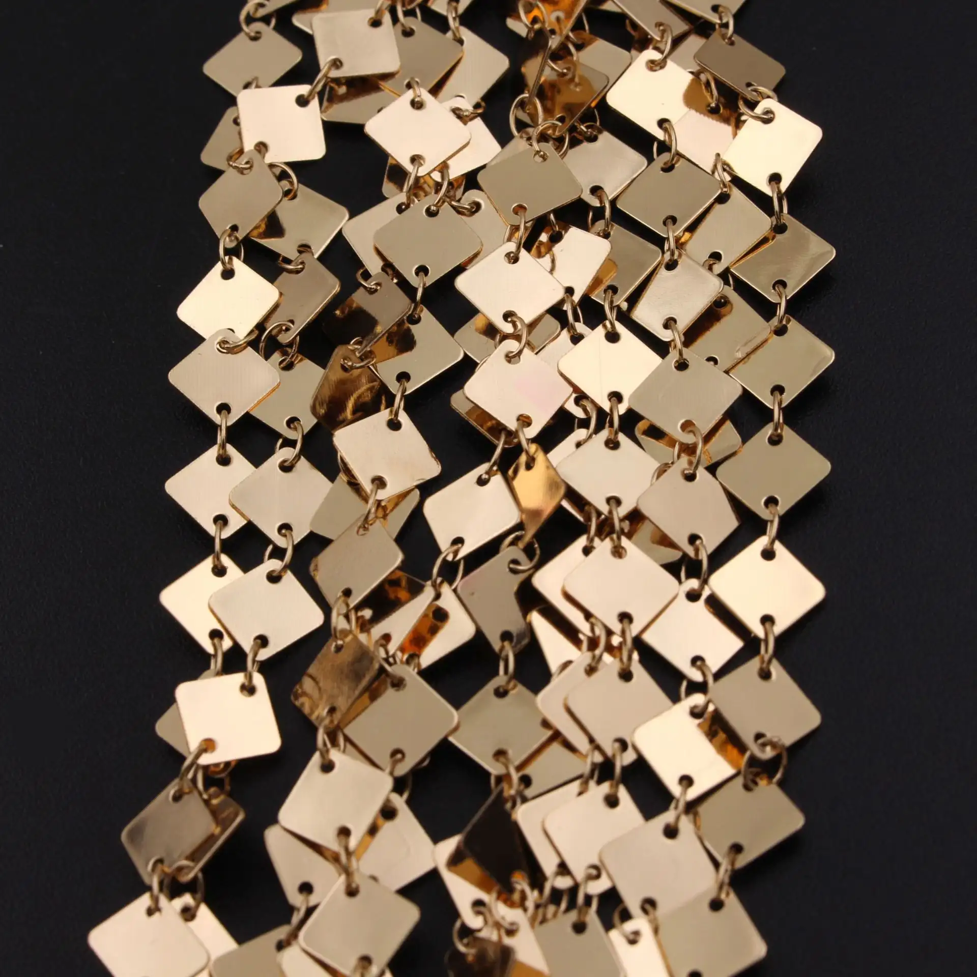 Pure Copper Square Diamond Shaped Manual Chain Hairpin Material Accessories