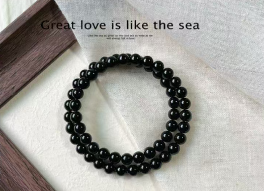Obsidian Beaded Bracelet