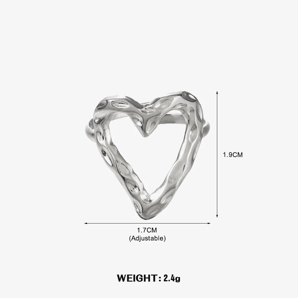 Gold-Plated Hollow Heart Ring, picture 3 of 12