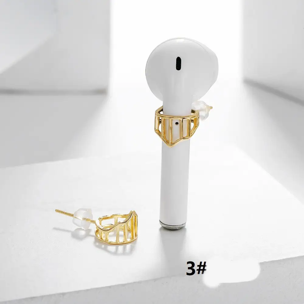 Anti-lost Earrings 925 Silver Needle Braided Chain Stripe Wireless Earphone Design
